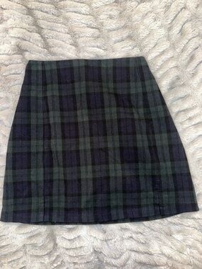 Brandy Melville Black & Green Plaid Mini Skirt